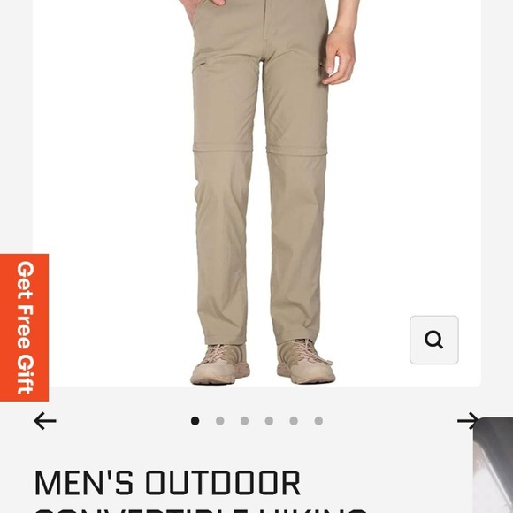 Free soldier OUTDOOR CONVERTIBLE HIKING PANTS WITH BELT nwts 34w x 32 - Picture 1 of 8